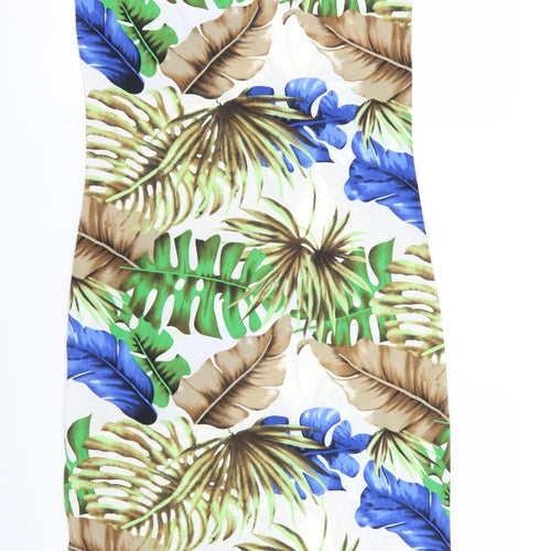 Brave Soul Womens Multicoloured Floral  Pencil Dress  Size M
