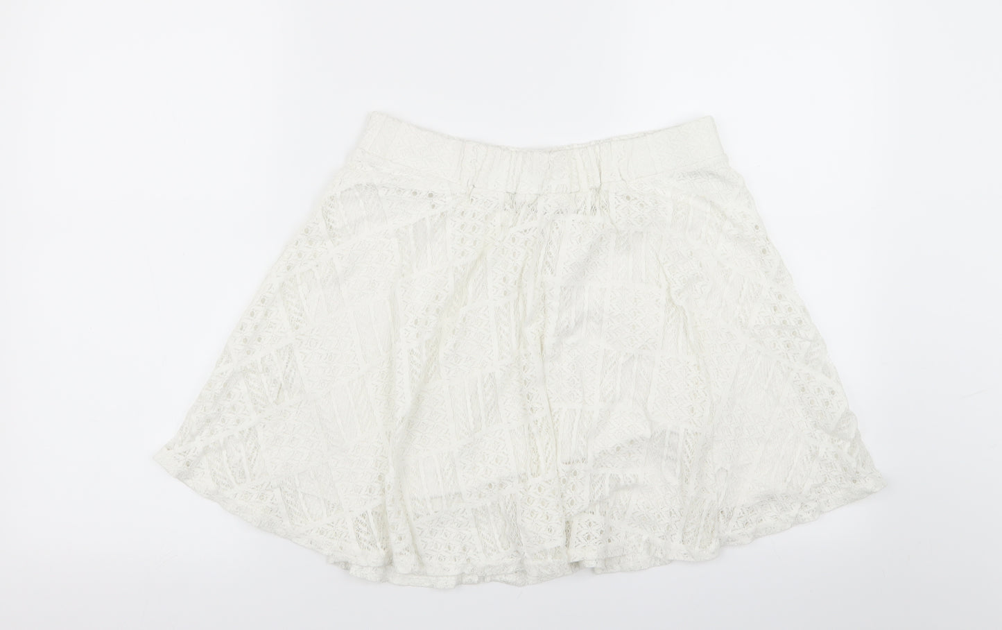 Cooperative Womens White Geometric  Mini Skirt Size M  - Stretch waistband