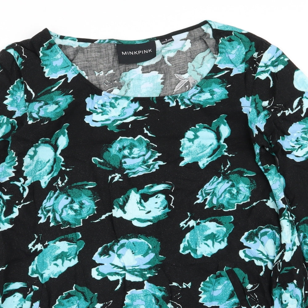 MINKPINK Womens Multicoloured Floral  T-Shirt Dress  Size S
