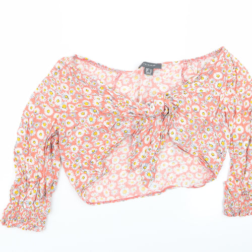 Primark Womens Multicoloured Floral  Basic Blouse Size 14  - crop top