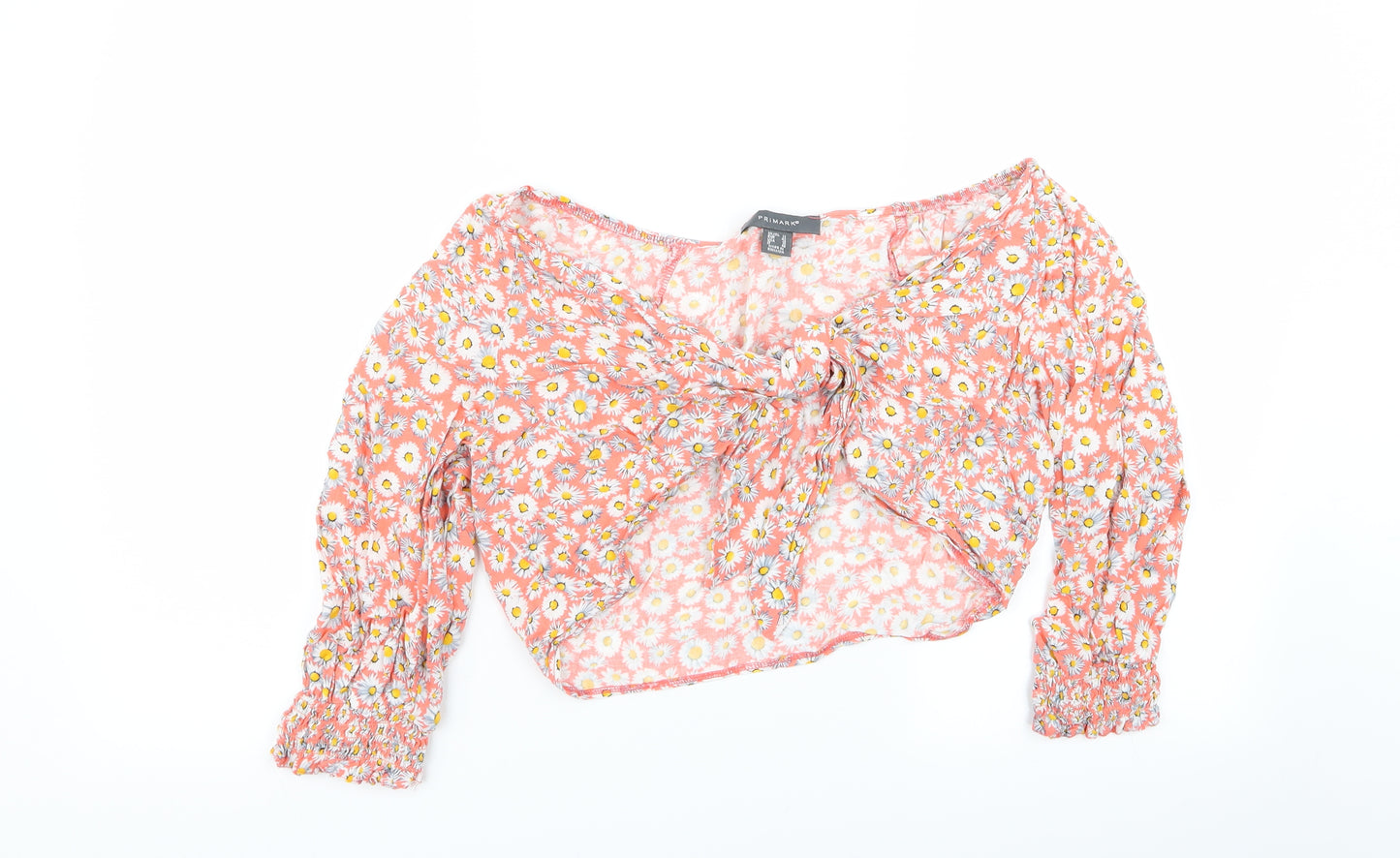 Primark Womens Multicoloured Floral  Basic Blouse Size 14  - crop top