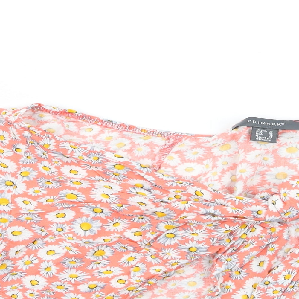 Primark Womens Multicoloured Floral  Basic Blouse Size 14  - crop top