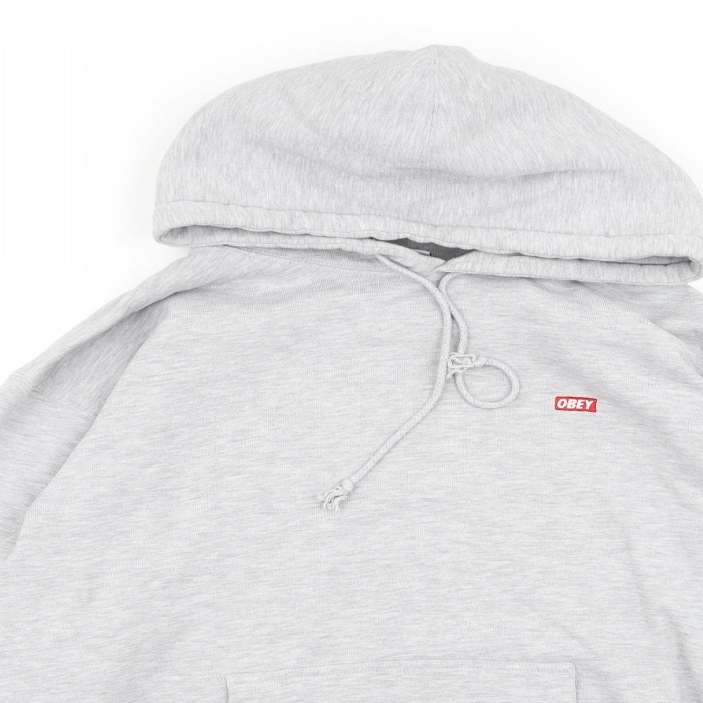 OBEY Mens Grey   Pullover Jumper Size L