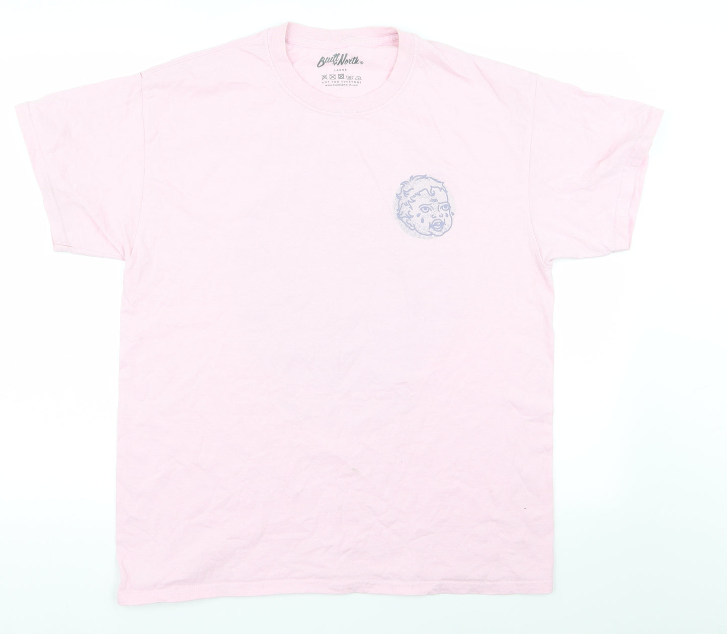 BUILT UP NORTH Mens Pink    T-Shirt Size L