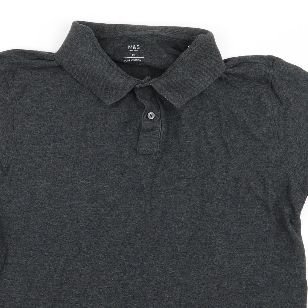M&S Mens Grey    Polo Size M