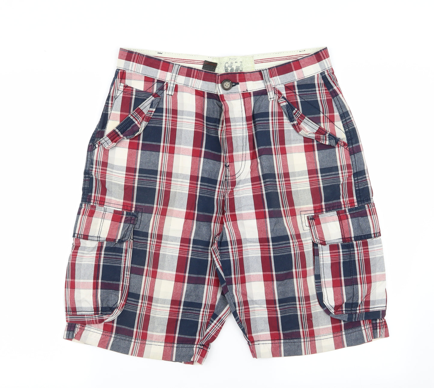 NEXT Mens Multicoloured Check  Chino Shorts Size 32 in