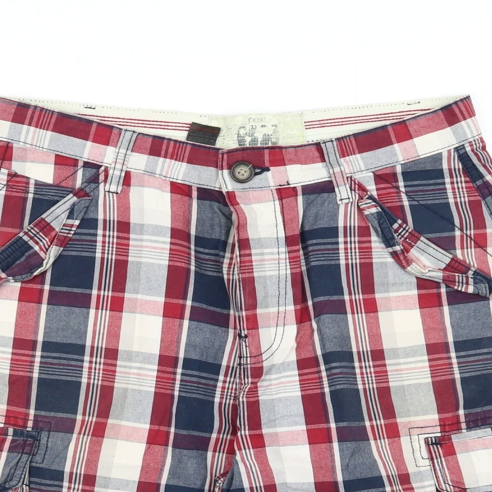 NEXT Mens Multicoloured Check  Chino Shorts Size 32 in