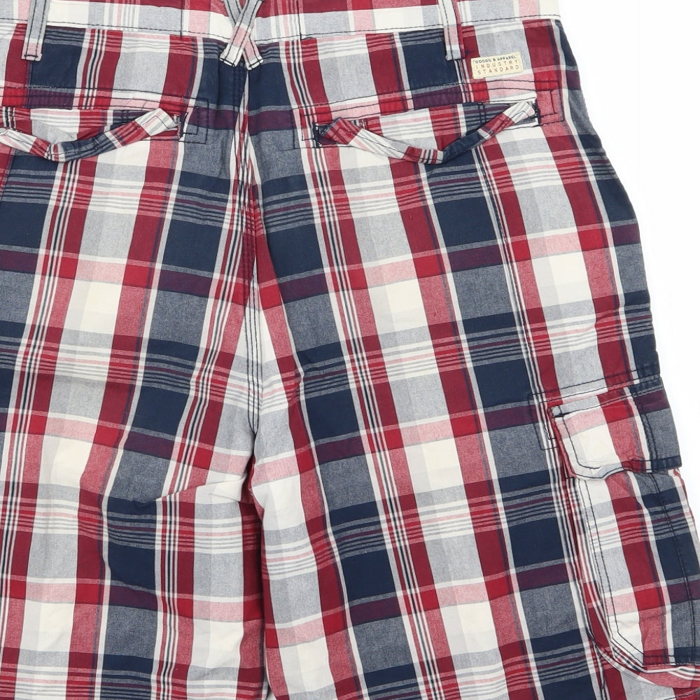 NEXT Mens Multicoloured Check  Chino Shorts Size 32 in
