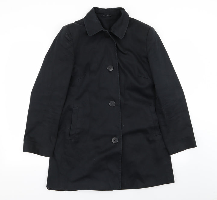 BHS Womens Black Overcoat Coat Size 10