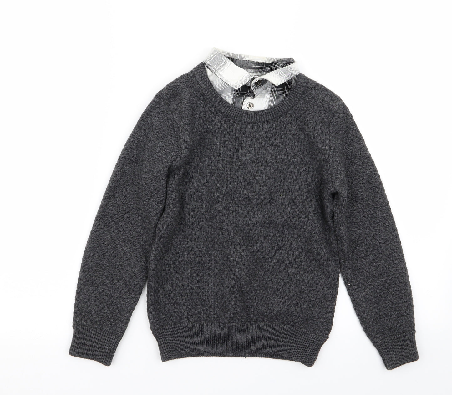 M&S Boys Grey   Pullover Jumper Size 6-7 Years  - shirt/jumper