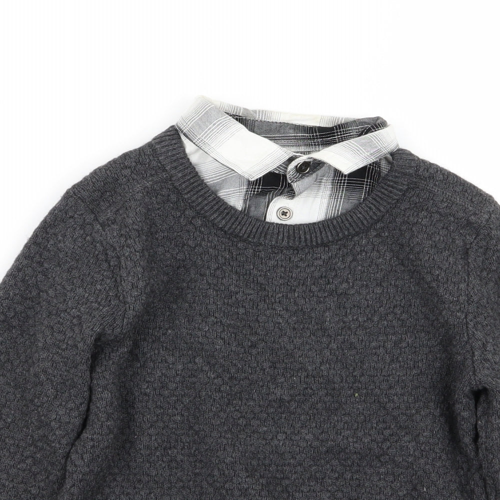 M&S Boys Grey   Pullover Jumper Size 6-7 Years  - shirt/jumper