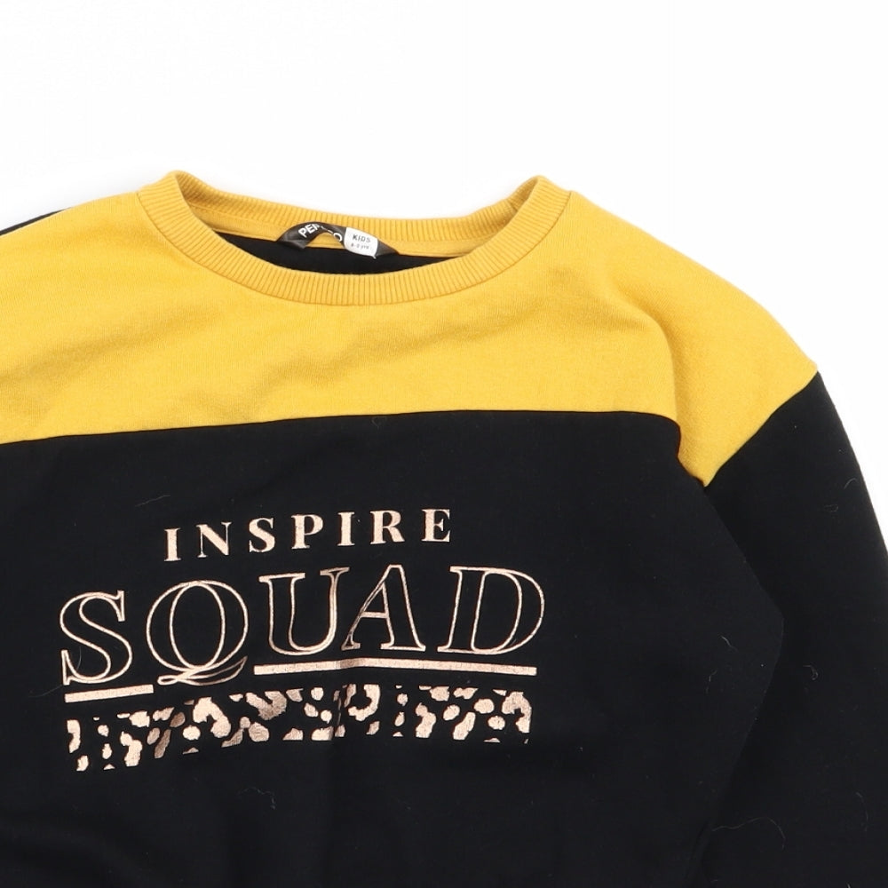 pep and co Girls Black   Pullover Jumper Size 8-9 Years