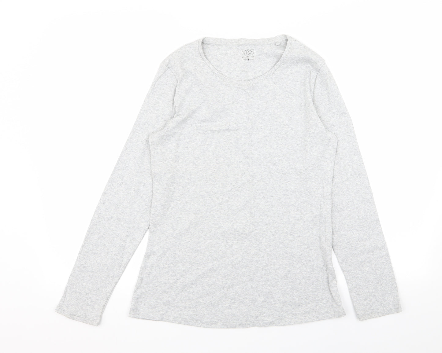 M&S Womens Grey   Basic T-Shirt Size 14