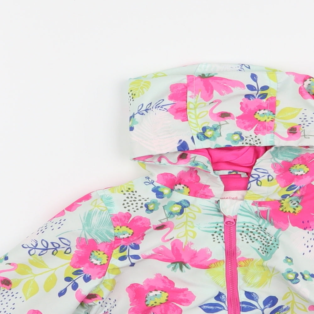 F&F Girls Multicoloured Floral  Basic Coat Coat Size 2 Years