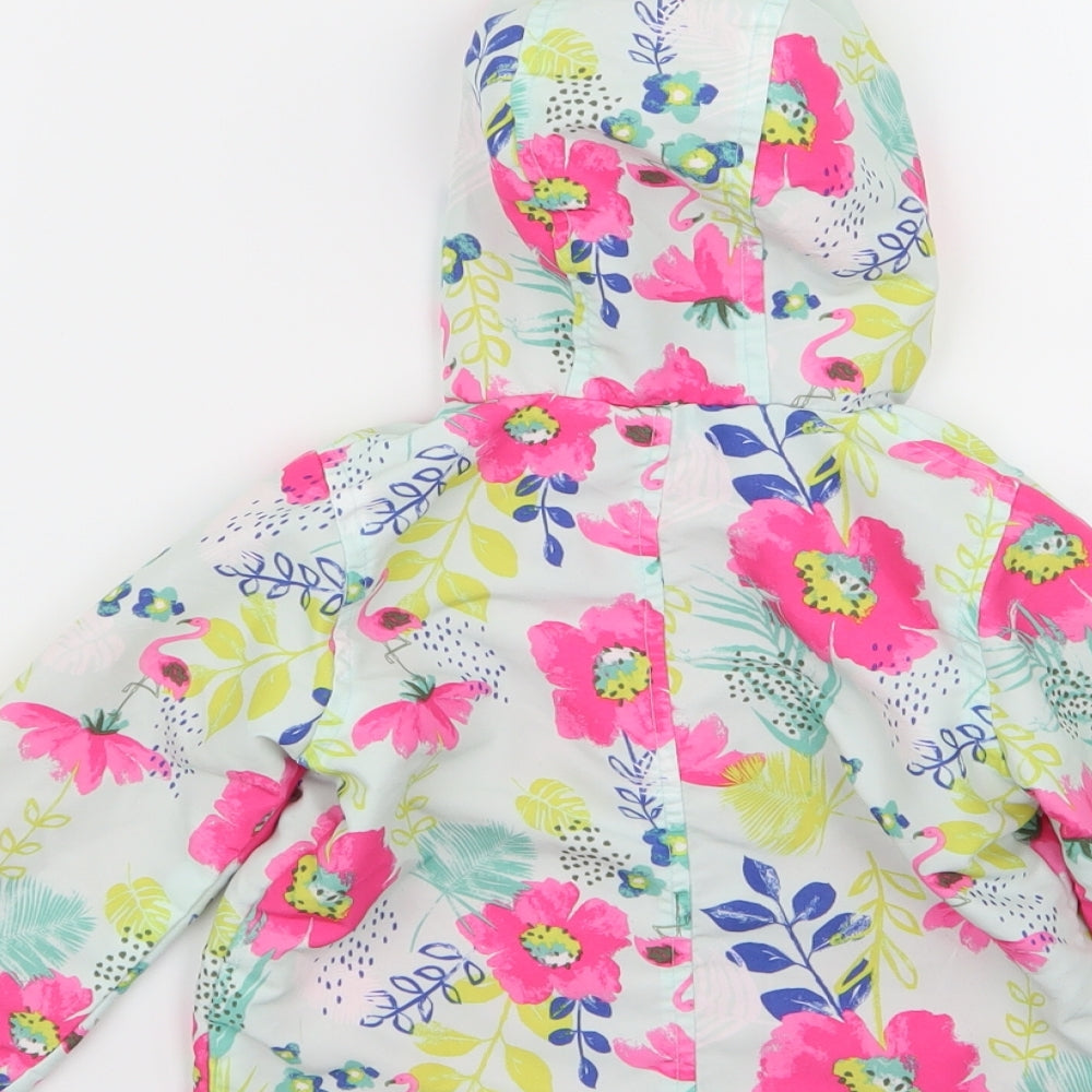 F&F Girls Multicoloured Floral  Basic Coat Coat Size 2 Years