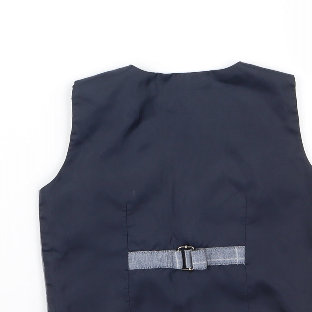 NEXT Boys Blue Check  Jacket Waistcoat Size 9-12 Months