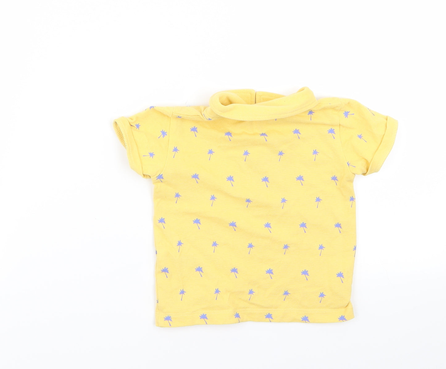 M&S Boys Yellow   Basic Polo Size 9-12 Months