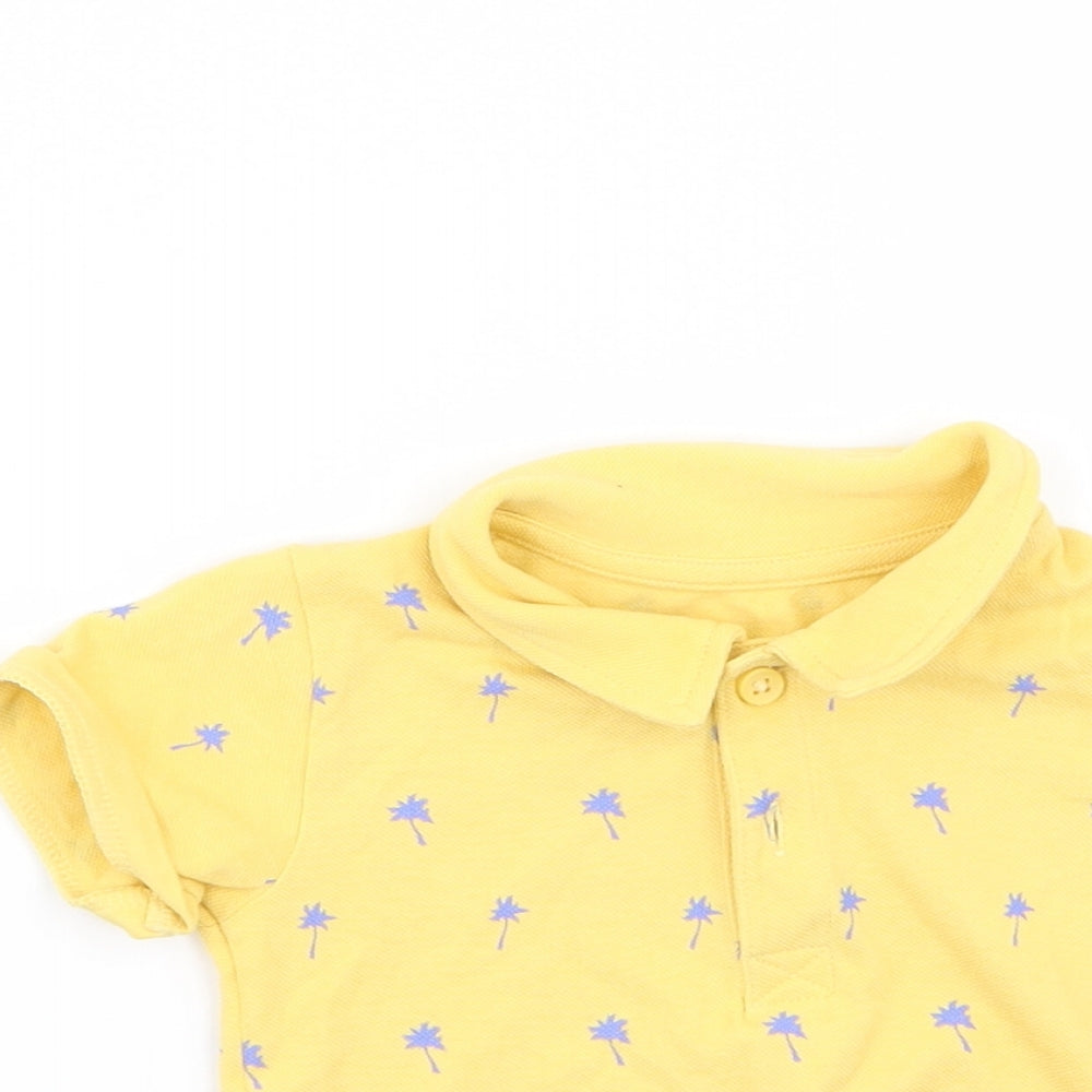 M&S Boys Yellow   Basic Polo Size 9-12 Months