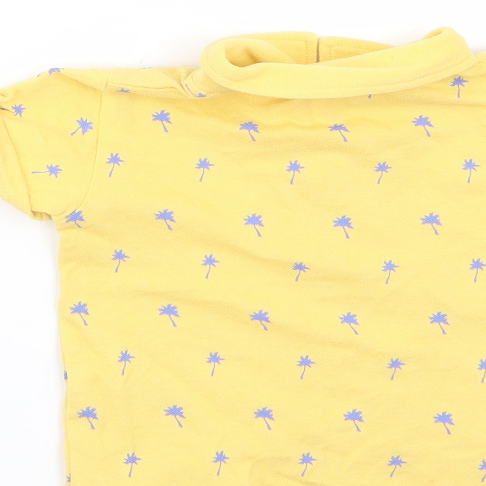 M&S Boys Yellow   Basic Polo Size 9-12 Months