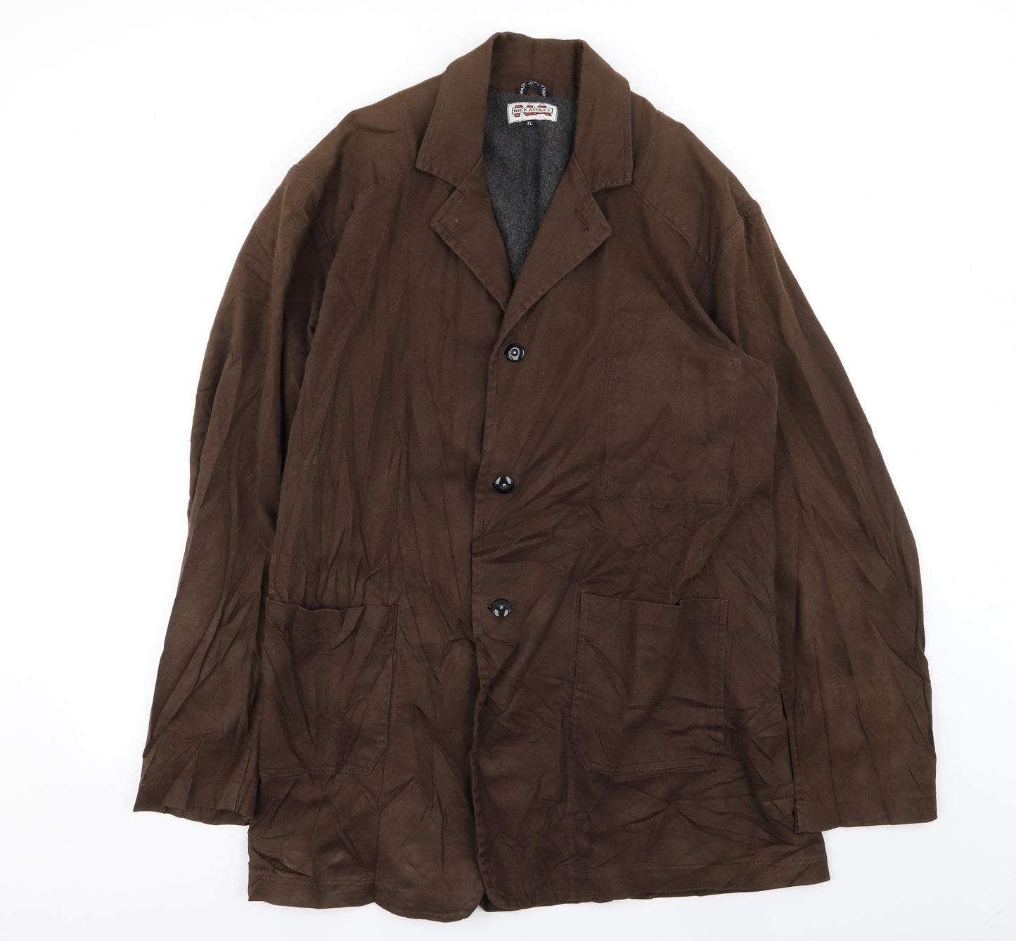 nick ashley Mens Brown   Overcoat Coat Size XL