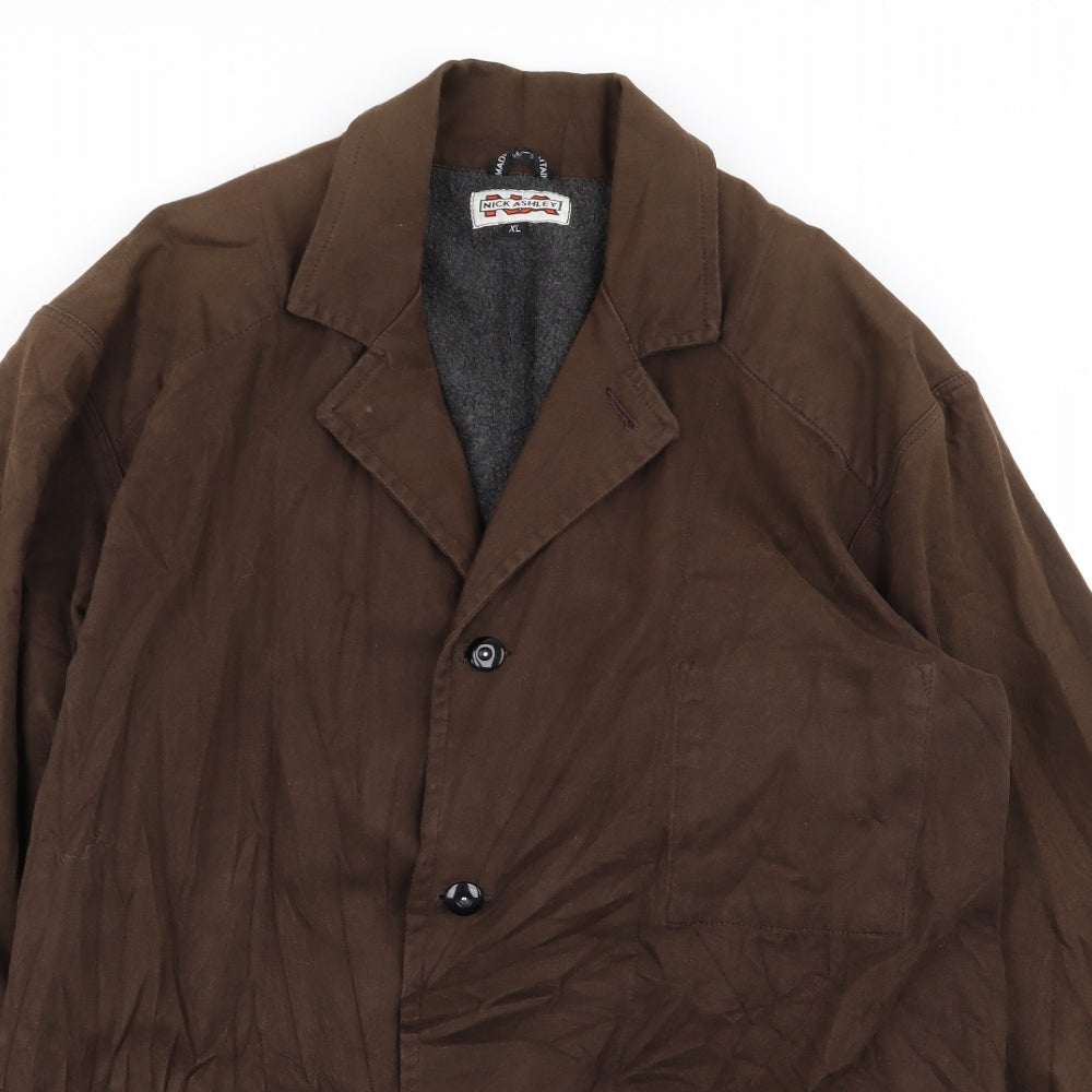 nick ashley Mens Brown   Overcoat Coat Size XL