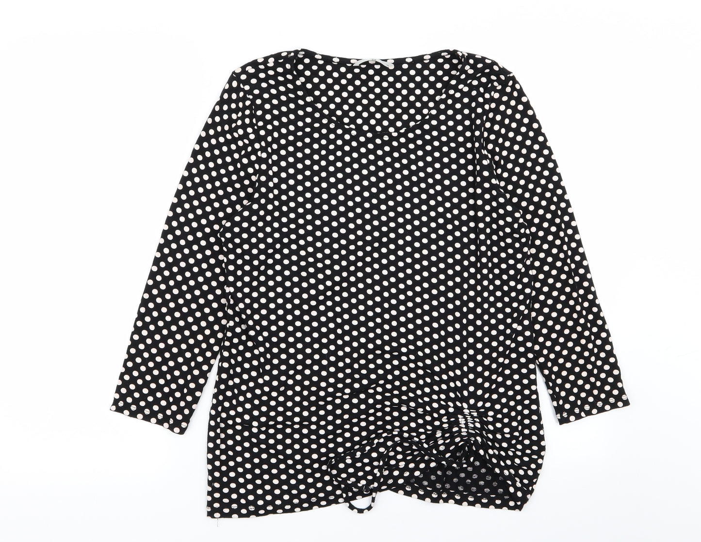 TU Womens Black Polka Dot  Basic T-Shirt Size 14