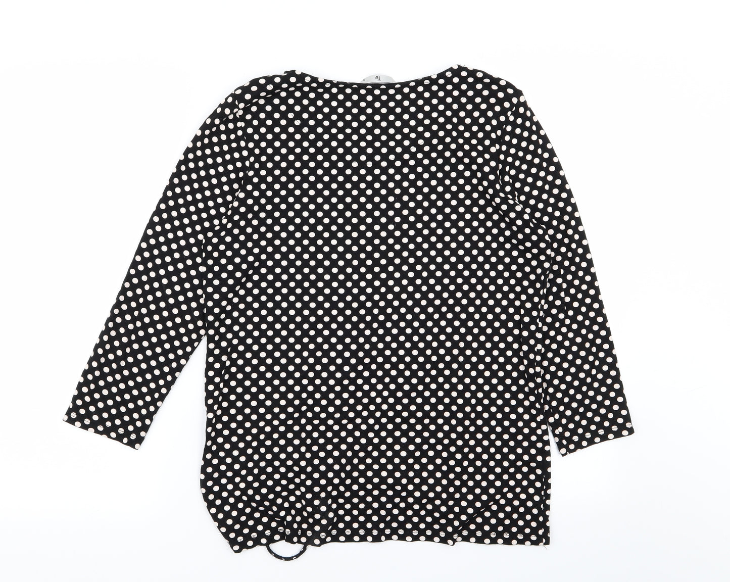 TU Womens Black Polka Dot  Basic T-Shirt Size 14