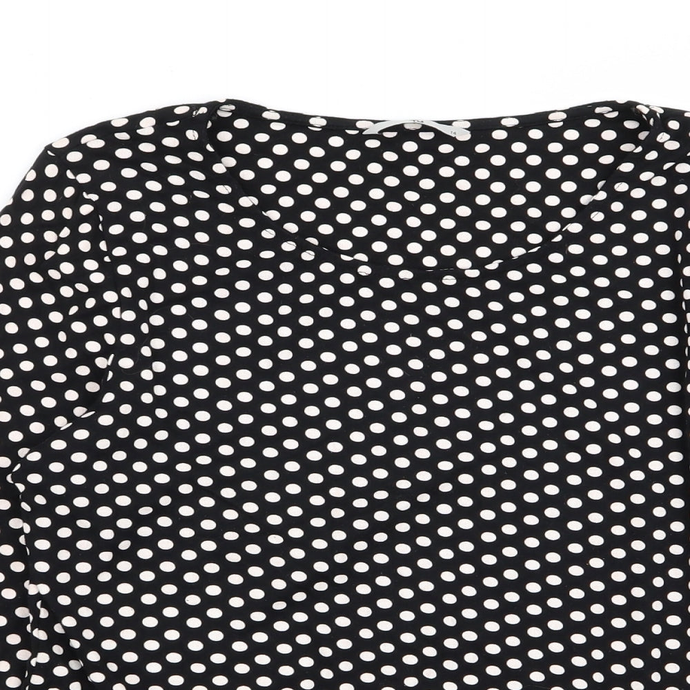 TU Womens Black Polka Dot  Basic T-Shirt Size 14