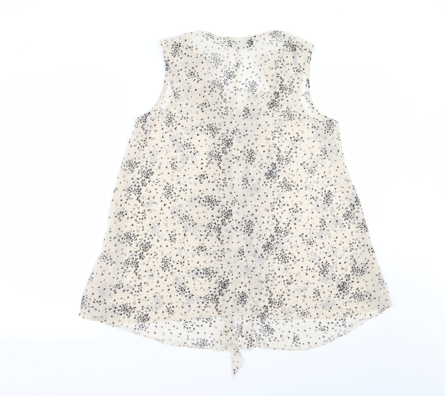 Dorothy Perkins Womens Beige   Basic Blouse Size 12  - Heart Detail