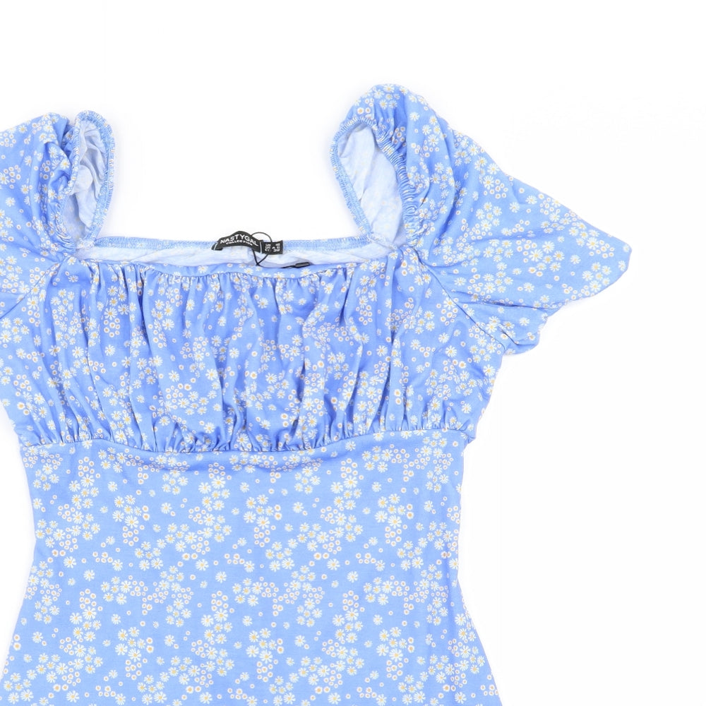Nasty Gal Womens Blue Floral  Mini  Size 10