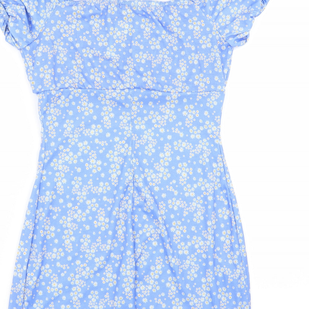 Nasty Gal Womens Blue Floral  Mini  Size 10