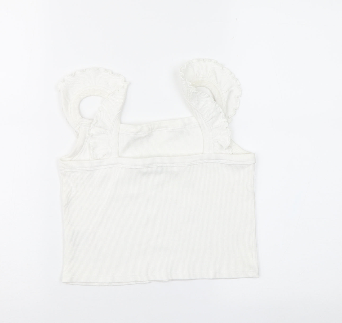 Brave Soul Womens White   Cropped Blouse Size S