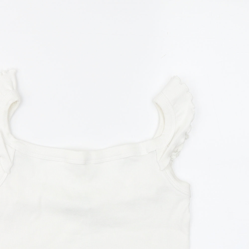 Brave Soul Womens White   Cropped Blouse Size S