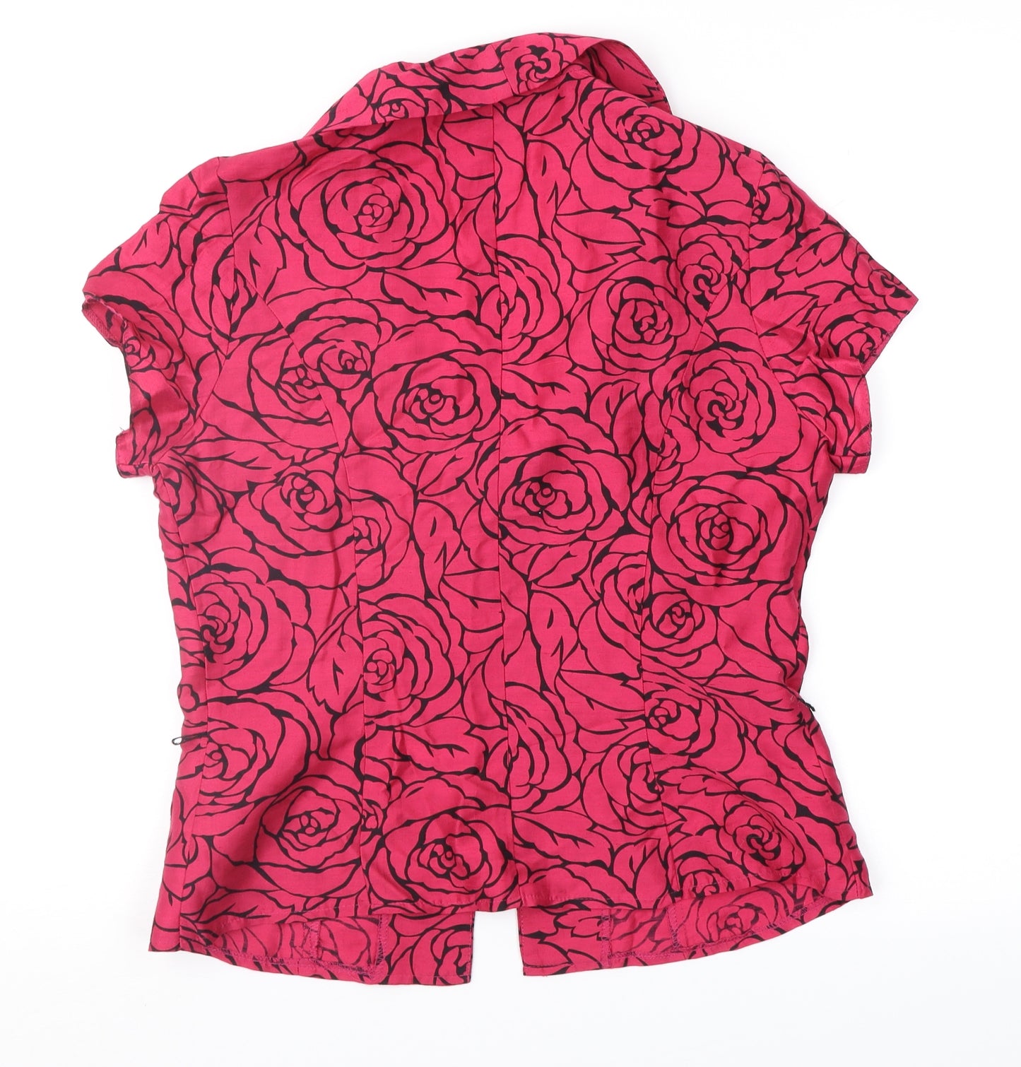 Kaliko Womens Pink Floral  Basic Blouse Size 10