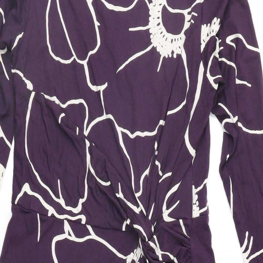 Phase Eight Womens Purple Geometric  Fit & Flare  Size 10