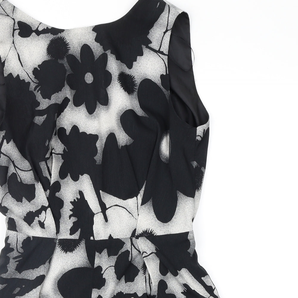 Topshop Womens Black Floral  Playsuit One-Piece Size 6