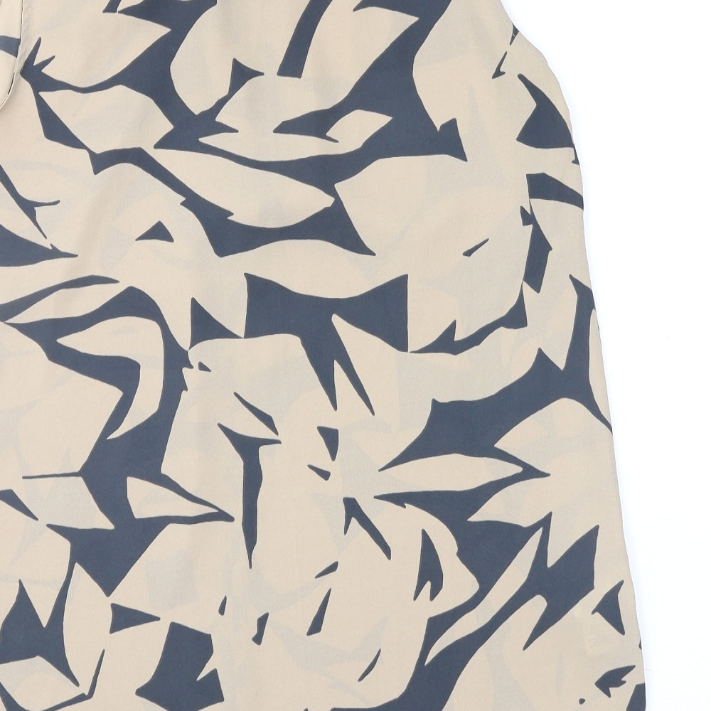 NEXT Womens Brown Geometric  Basic Blouse Size 12