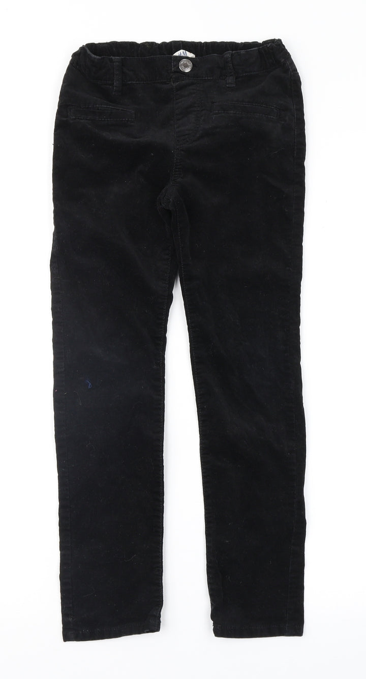 H&M Girls Black  Velvet Straight Jeans Size 7 Years