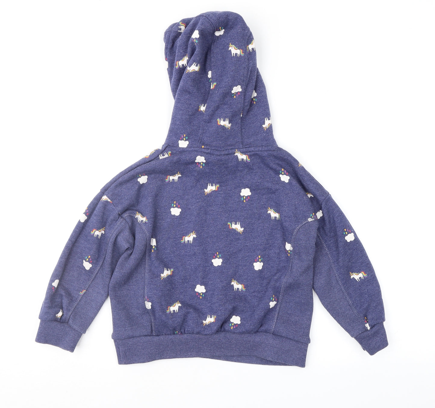 NEXT Girls Blue Geometric  Pullover Hoodie Size 5 Years