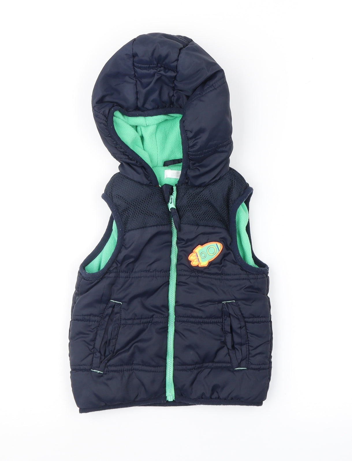 Baby Boys Blue   Gilet Waistcoat Size 9-12 Months