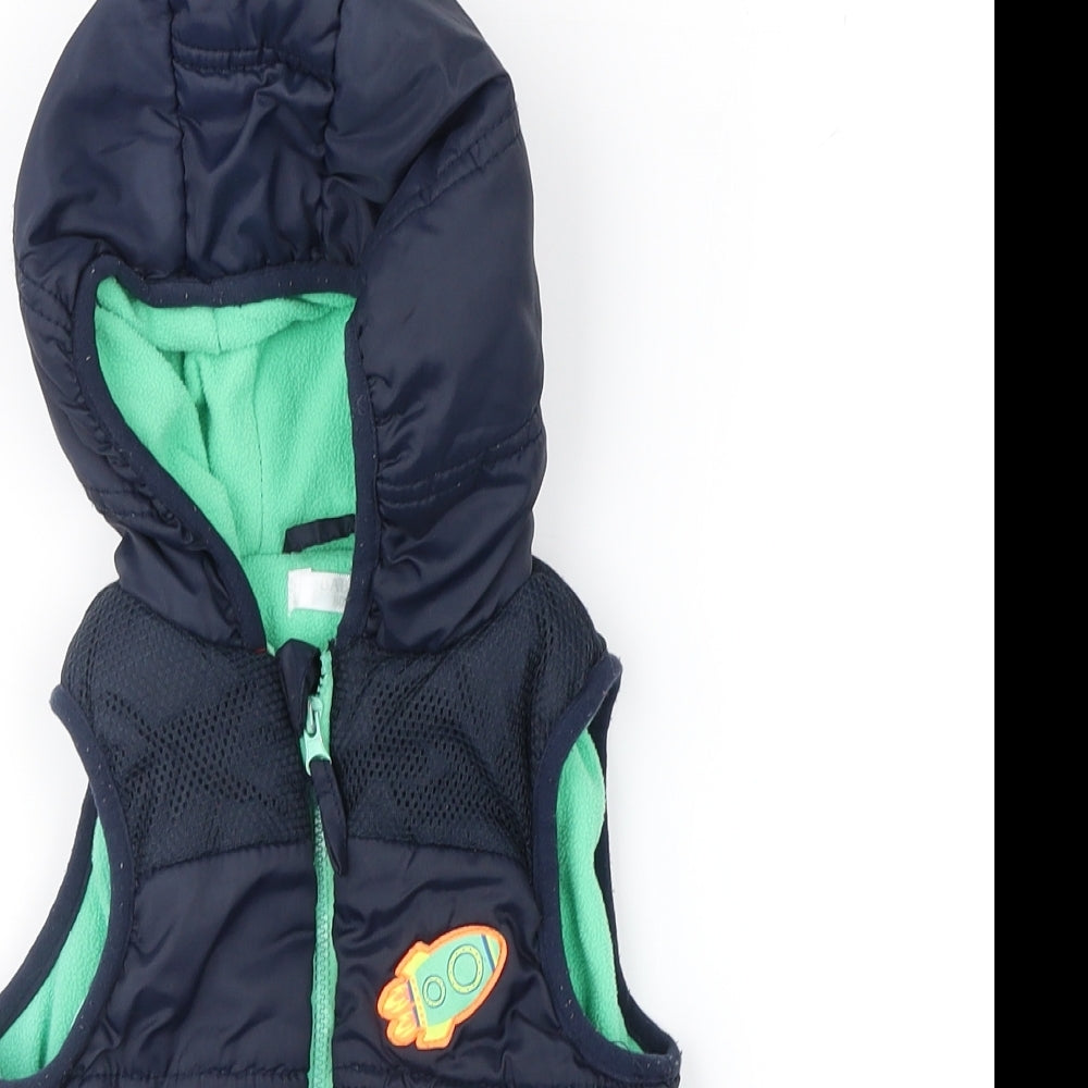 Baby Boys Blue   Gilet Waistcoat Size 9-12 Months