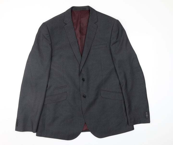 Marks and Spencer Mens Grey Striped Jacket Suit Jacket Size 42