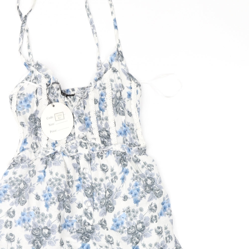 Cute Womens Blue Floral  Fit & Flare  Size M