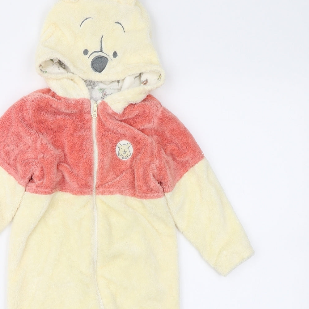 Disney Baby Baby Yellow Colourblock  Overcoat Snowsuit Size 9-12 Months  - Winnie the Pooh