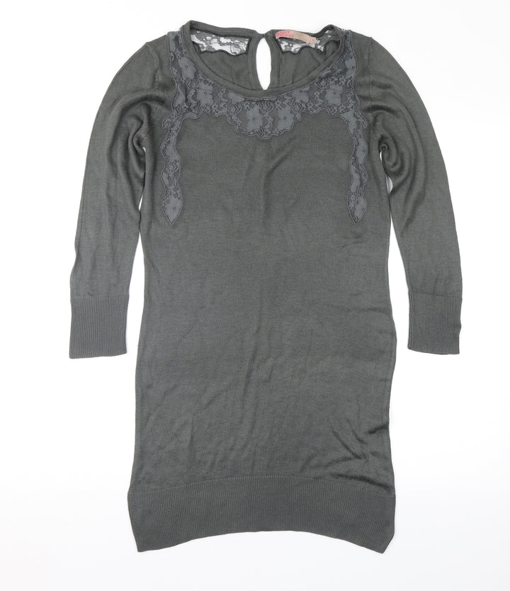 Saint Tropez Clothing Womens Grey Geometric Jumper Dress Size S
