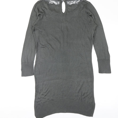 Saint Tropez Clothing Womens Grey Geometric  Jumper Dress  Size S