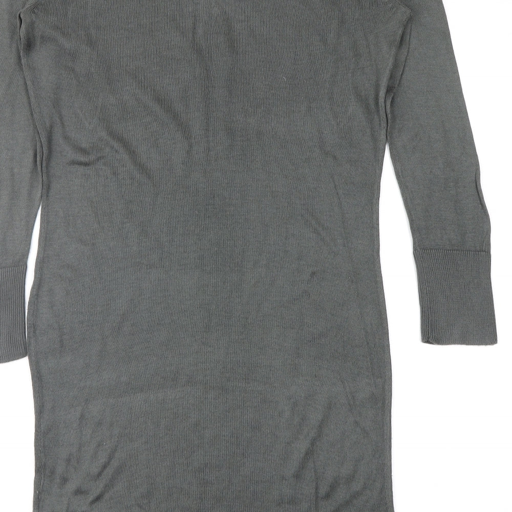 Saint Tropez Clothing Womens Grey Geometric  Jumper Dress  Size S
