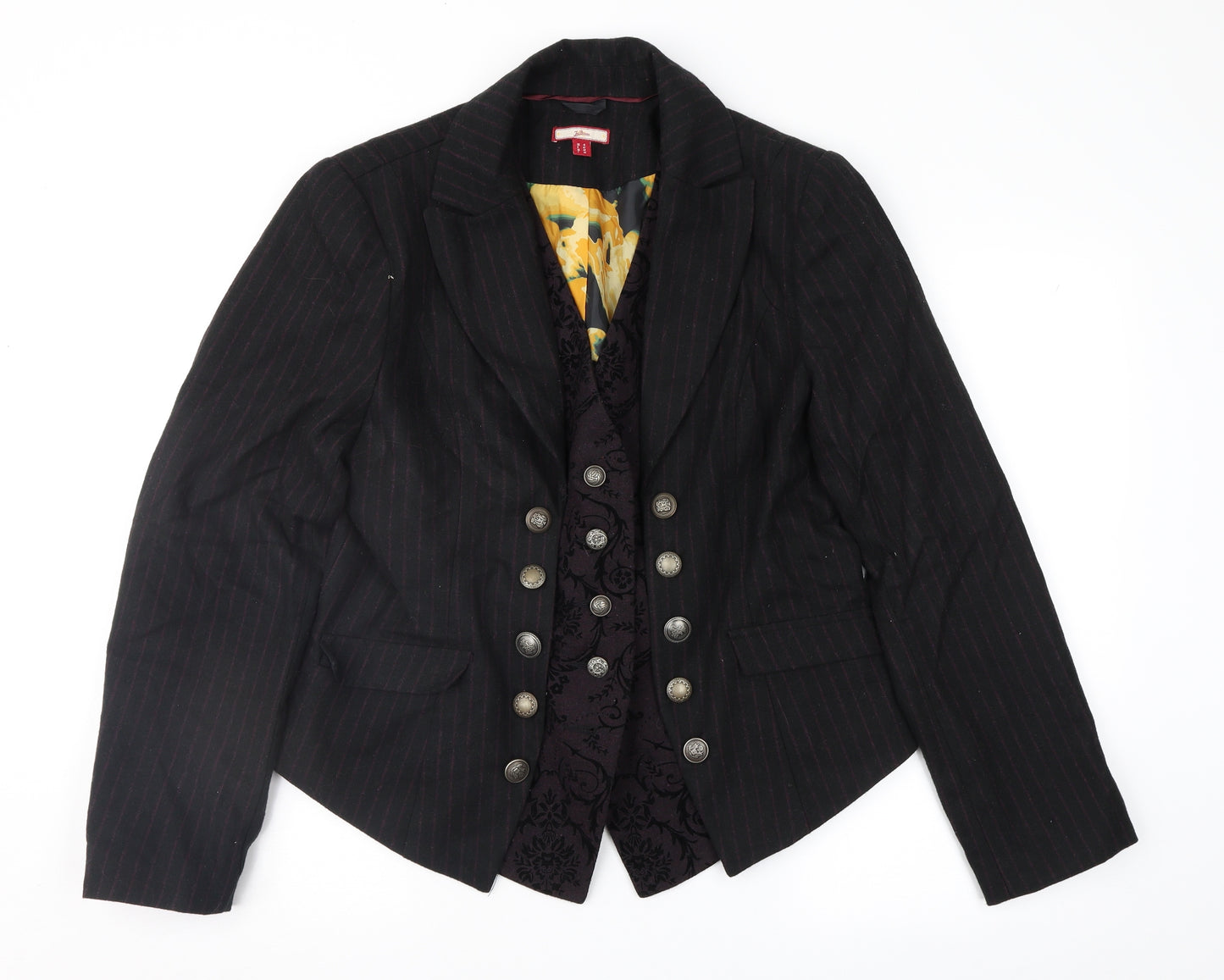 Joe Browns Womens Black Striped  Jacket  Size 16