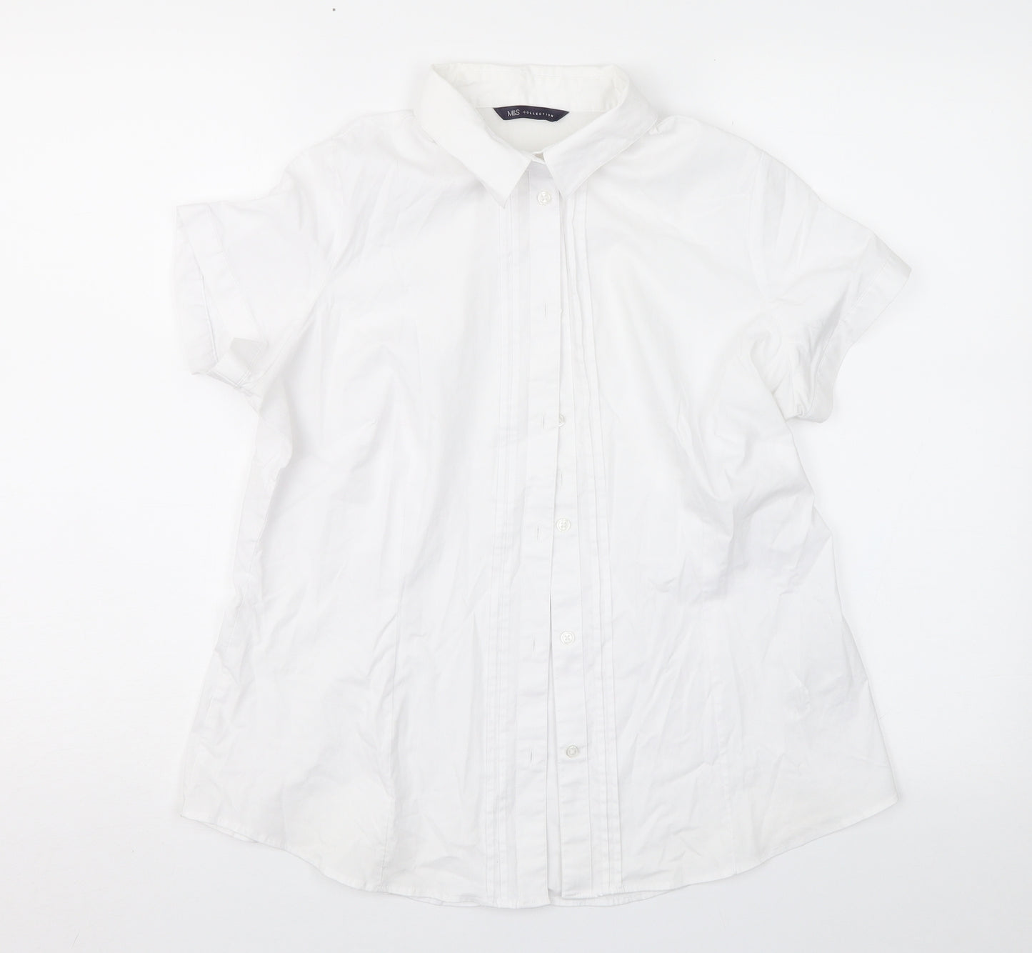 Marks and Spencer Womens White   Basic Button-Up Size 18