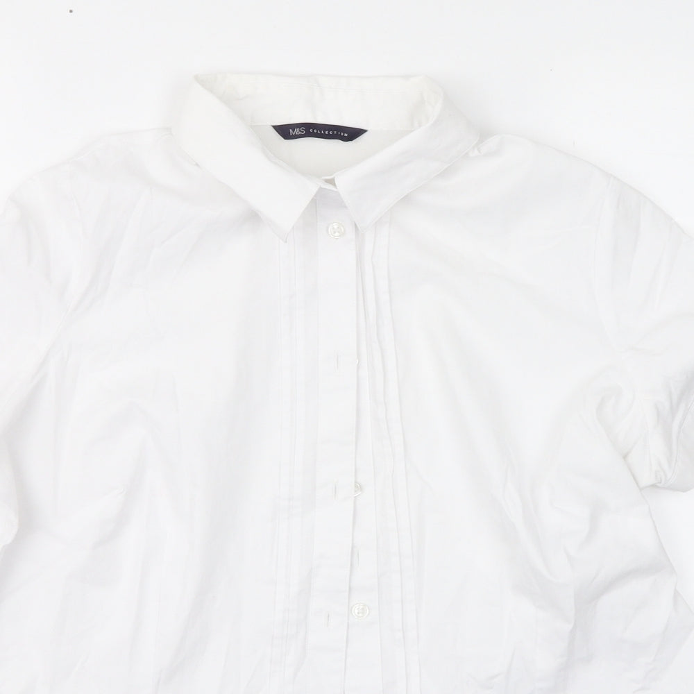 Marks and Spencer Womens White   Basic Button-Up Size 18